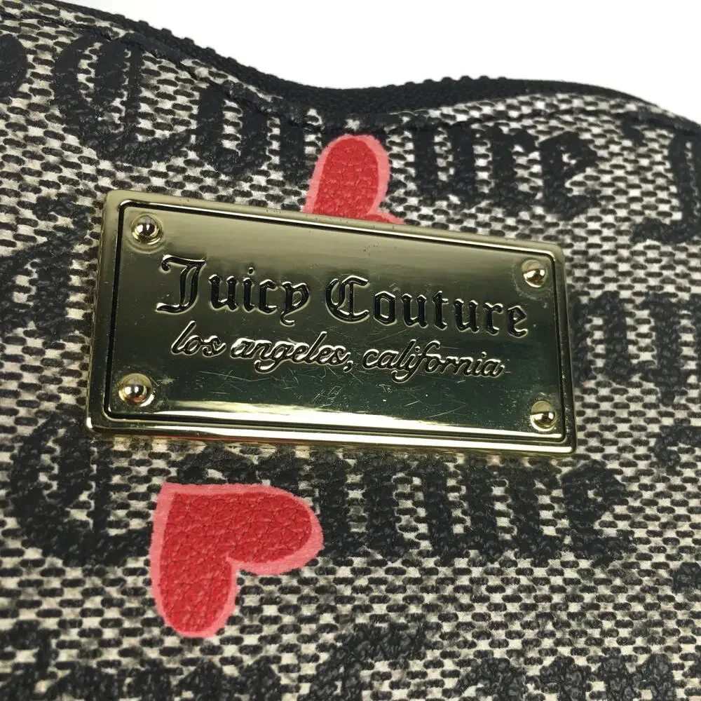 Juicy Couture Heart Shaped Monogram Zip Wristlet Wallet Accessories Accessory
